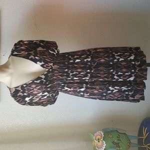 Bella leopard print v neck dress